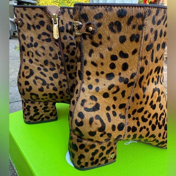 Sam Edelman PAIGE 2 Tan Leopard Print Ankle Booties Size: 8 - Picture 8 of 12